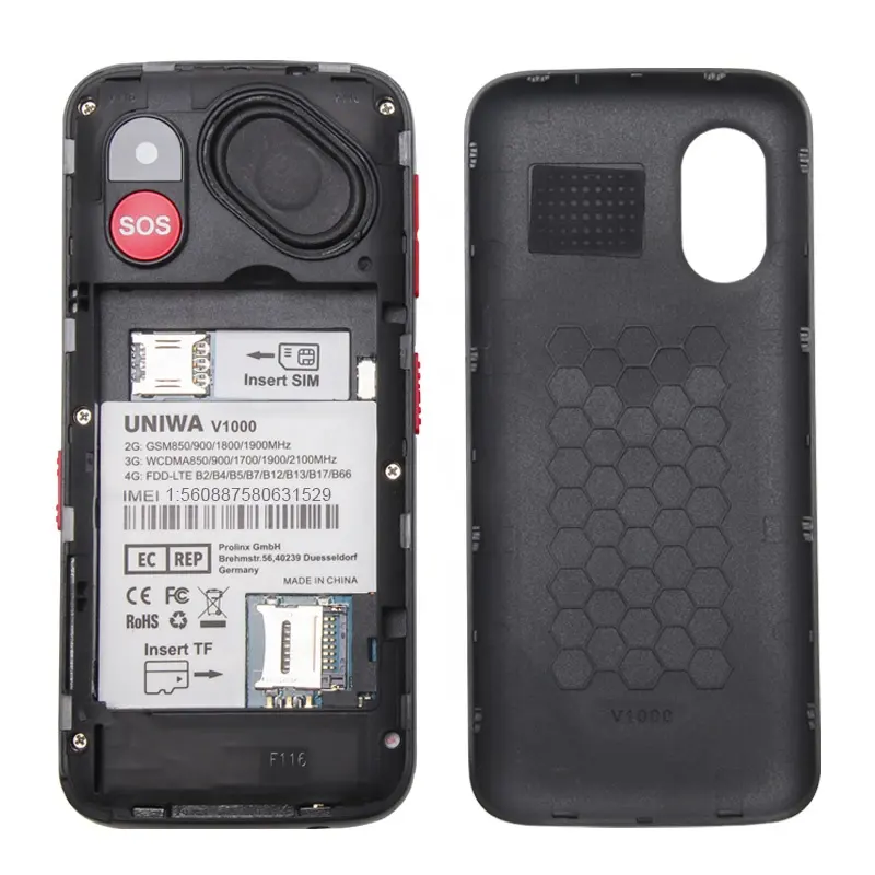 Cheap UNIWA V1000 Big Button Mobile Phone for Elderly Unlocked Senior 3G&4G Smartphone With SOS Emergency Button,1700mAh Battery
